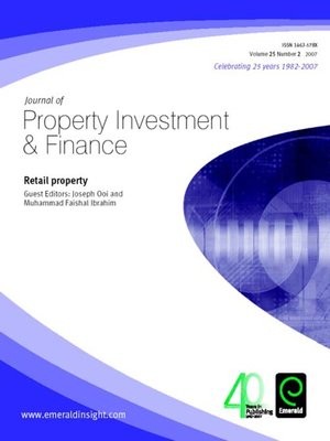 cover image of Journal of Property Investment & Finance, Volume 25, Issue 2